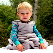 Load image into Gallery viewer, boy wearing baby wool sleeping bag